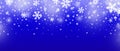 Abstract Christmas top snowflake seamless border on blue background Royalty Free Stock Photo