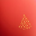 Abstract Christmas tree.Christmas banner with space for your own content. Red background color Royalty Free Stock Photo