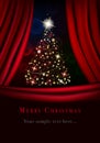 Abstract christmas tree behind the curtain Royalty Free Stock Photo