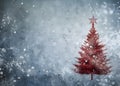 Abstract Christmas tree on blue snow background with copy space text area Royalty Free Stock Photo