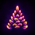 Abstract Christmas tree built of stars Royalty Free Stock Photo