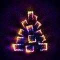 Abstract Christmas tree built of stars Royalty Free Stock Photo