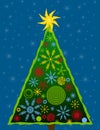 Abstraktné vianočný stromček karta 3 