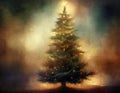 Abstract Christmas tree on colourful grunge background Royalty Free Stock Photo