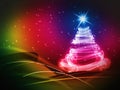 Abstract christmas tree on dark background