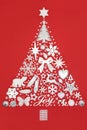 Abstract Christmas Tree with Decorations Royalty Free Stock Photo