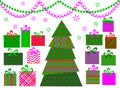 Abstract christmas tree with gifts