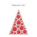 Abstract christmas tree made of red balls of different sizes decorated with snowflakes. New Year s celebration. Christmas. eps 10 Royalty Free Stock Photo