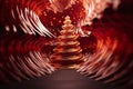 abstract christmas tree with red and gold swirls Royalty Free Stock Photo