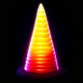 abstract christmas tree with red and yellow lights on black background generative AI Royalty Free Stock Photo