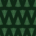 Abstract Christmas tree repeat pattern vector geometric illustration in green colors Royalty Free Stock Photo