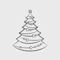 Abstract Christmas Tree, Christmas Tree Silhouette, Vector illustration Royalty Free Stock Photo