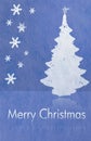 Abstract christmas tree and snowflakes, christmas card