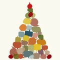 Abstract Christmas  tree with speech bubbles Royalty Free Stock Photo