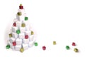 Abstract christmas tree of white and shiny cubes