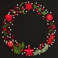 Abstract Christmas Wreath Garland Royalty Free Stock Photo