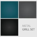 Abstract chrome iron metal texture set