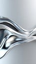 Abstract Chrome Metallic Surface with Wavy Motion and Silver Reflections for Modern Design Projects Royalty Free Stock Photo