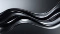 Abstract Chrome Waves Flowing Gently on a Silver Gradient Background. Royalty Free Stock Photo