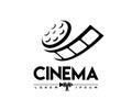 Abstract cinema logo vector template isolated on white