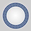 Abstract circle frame with swirls, vector ornament, vintage frame. May be used for lasercutting.