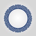 Abstract circle frame with swirls, vector ornament, vintage frame. May be used for lasercutting.