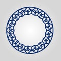 Abstract circle frame with swirls, vector ornament, vintage frame. May be used for lasercutting.