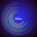 Abstract circle graphic composed of colorful circle lines, vector illustration Royalty Free Stock Photo