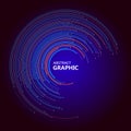 Abstract circle graphic composed of colorful circle lines, vector illustration Royalty Free Stock Photo