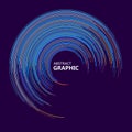 Abstract circle graphic composed of colorful circle lines, vector illustration Royalty Free Stock Photo