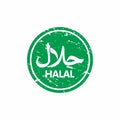 Abstract Circle Green Grungy Halal Food Rubber Stamps Sign Illustration Vector