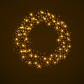 Abstract circle of halftone glowing dots