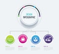 4 abstract circle infographic number business options template. Royalty Free Stock Photo