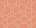 Abstract circle, line seamless pattern. Bright colorful business background, orange white color. Linear round shapes Royalty Free Stock Photo