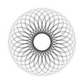Abstract Circle Lines Spirograph Pattern. Round Rotation Design Element