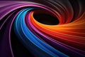 Abstract Circle In Multicoloured Rainbow Colours On Black Background