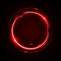 Abstract Circle Neon Light Red Frame, halo vector background Royalty Free Stock Photo