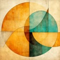 Abstract Circle Painting In Golden Ratio: Vintage Graphic Design