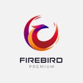 Abstract Circle Phoenix logo. Multicolored Abstract Fire bird logo