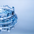 Abstract circle ripple water drop reflection. Blue fresh. Royalty Free Stock Photo