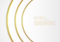 Abstract circle round gold metallic shape white background design