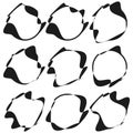 Abstract circle shapes. Bold black and white. Dynamic vector pattern. Minimal artistic design.