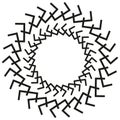 Abstract circle shapes. Geometric line rotation. Angular pattern Vector. Minimalist element design. Royalty Free Stock Photo