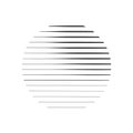 abstract circle of stripes, sun logo concept. vector illustration isolated on white background. Royalty Free Stock Photo