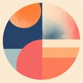Abstract Circle: Vintage Minimalism With Contrasting Shadows And Soft Forms