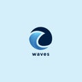 Abstract circle waves logo designs template