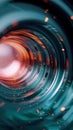 Abstract circle zooms in, highlighting the gleaming surface of lens