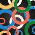 Abstract circles background with colorful geometric glowing rings. Vector Royalty Free Stock Photo