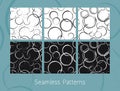 Abstract Circles Seamless Patterns Set