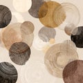 Abstract Circles in Warm Tones with Textured Overlays and Patterns Royalty Free Stock Photo